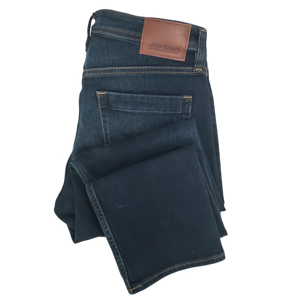 Revtown Sharp Slim Jeans Mens 32x32 Dark Indigo Decade Denim Cotton Blend